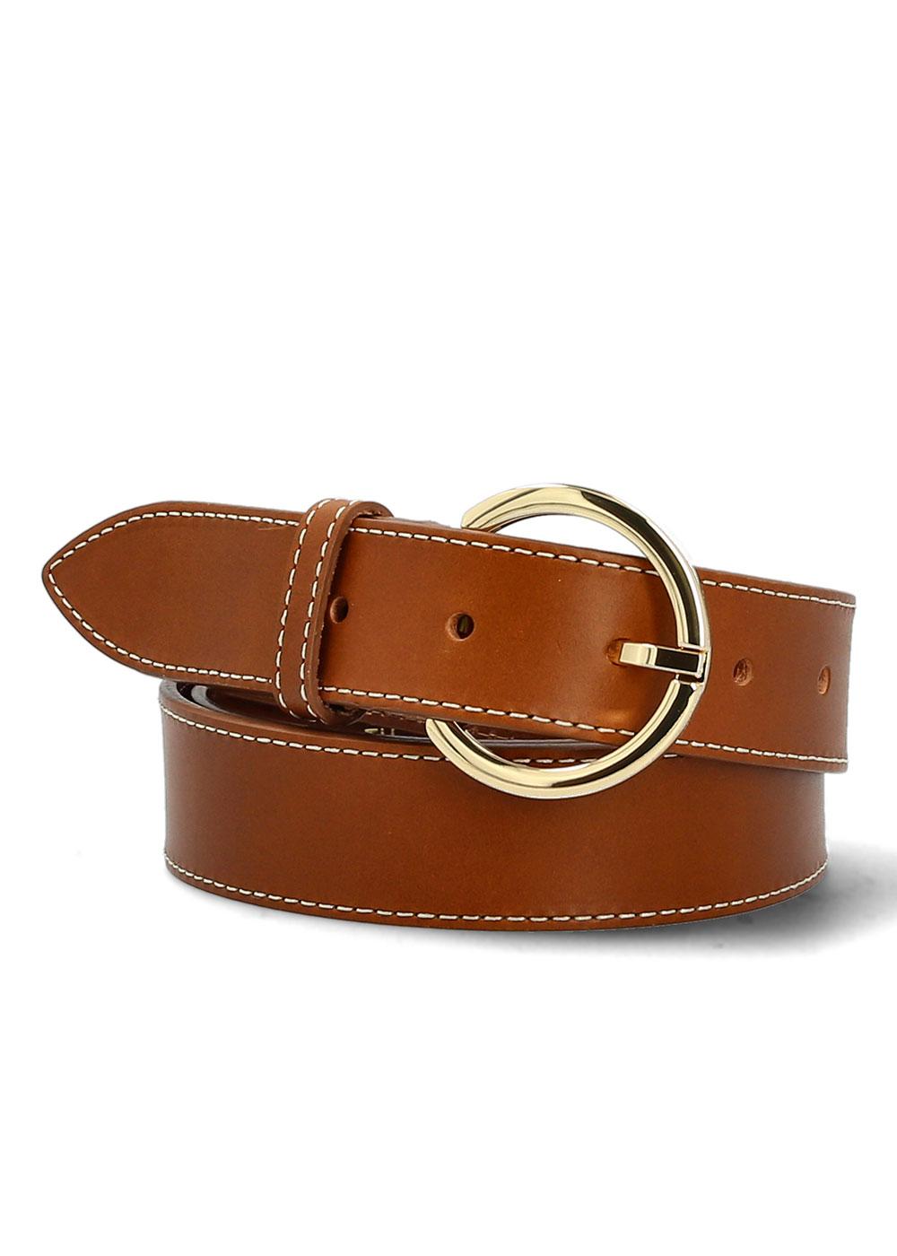 Ceinture cuir boucle ronde top