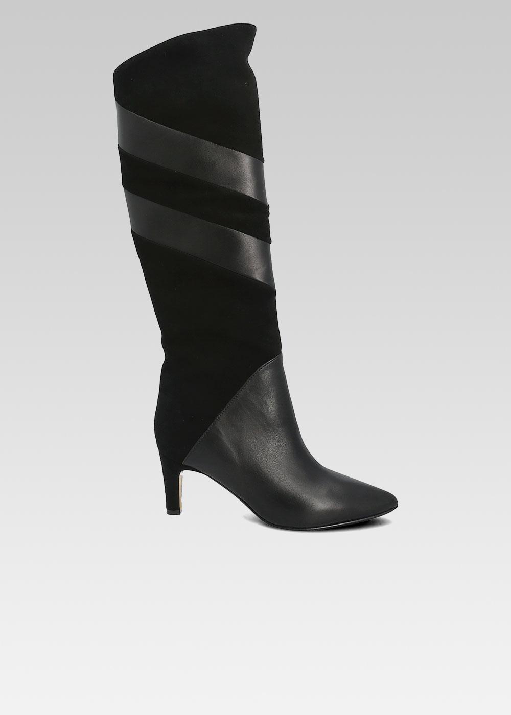 Bottes Mi-mollet Vintage Manfield En Cuir Noir - Taille 38, Très Bon état