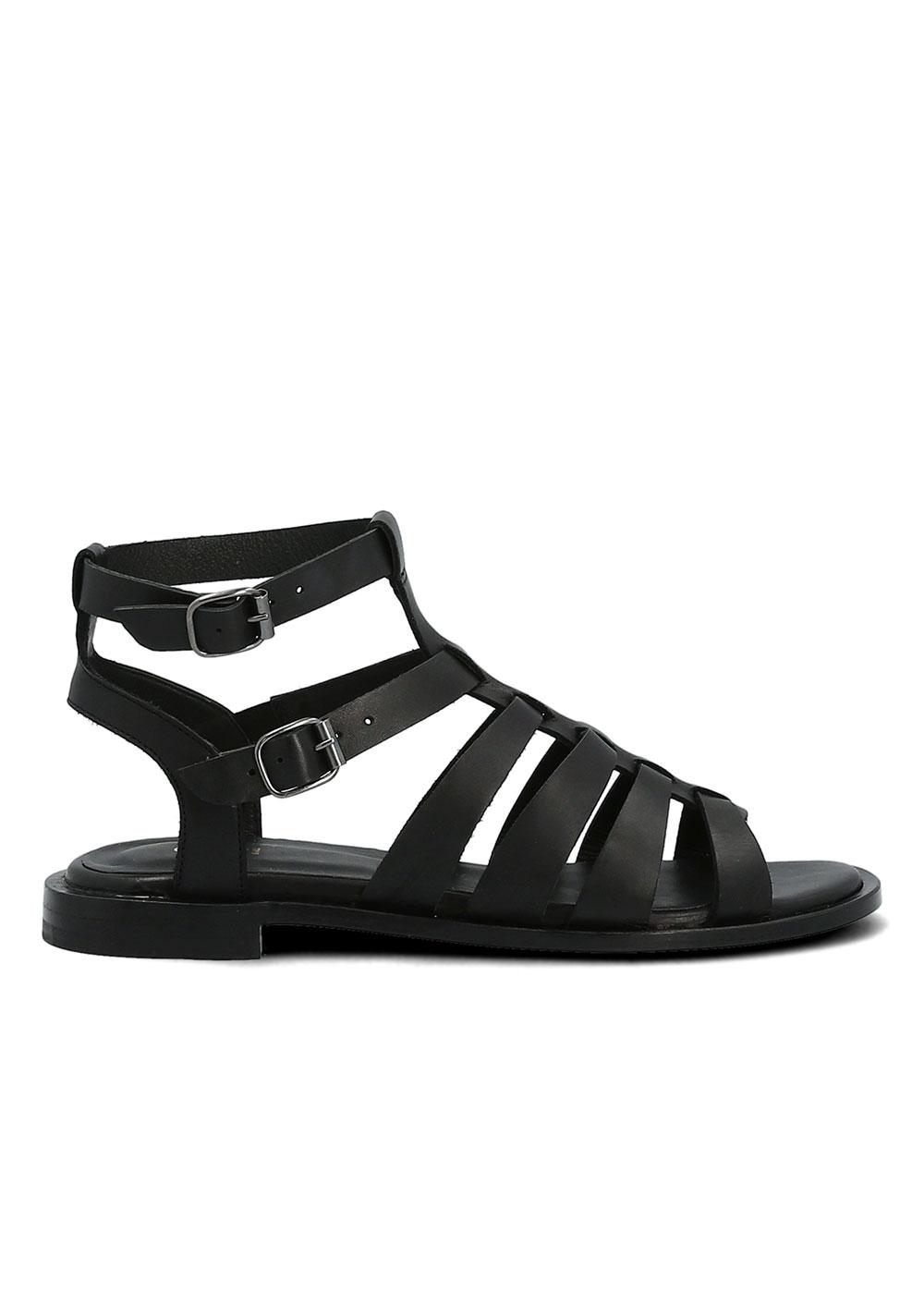 Spartiates noires femme shop
