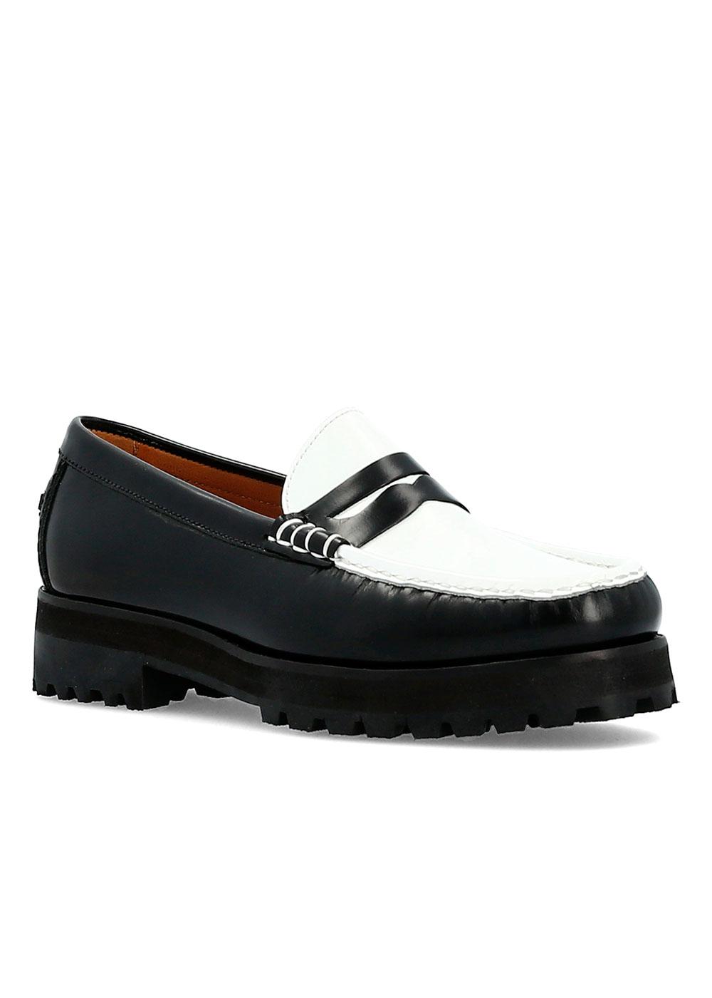Fairmount MOCASSIN LUG MOC BICOLORE NOIR BLANC Manfield