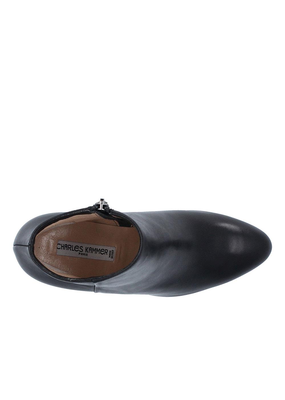 Charles Kammer BOOTS PLATEAU SAULES CUIR NOIR Manfield
