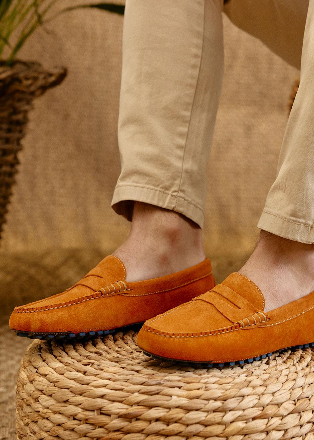Chaussures Homme Driver Club USA Columbia Oxford - Pointure 12 - Daim Orange - NEUF