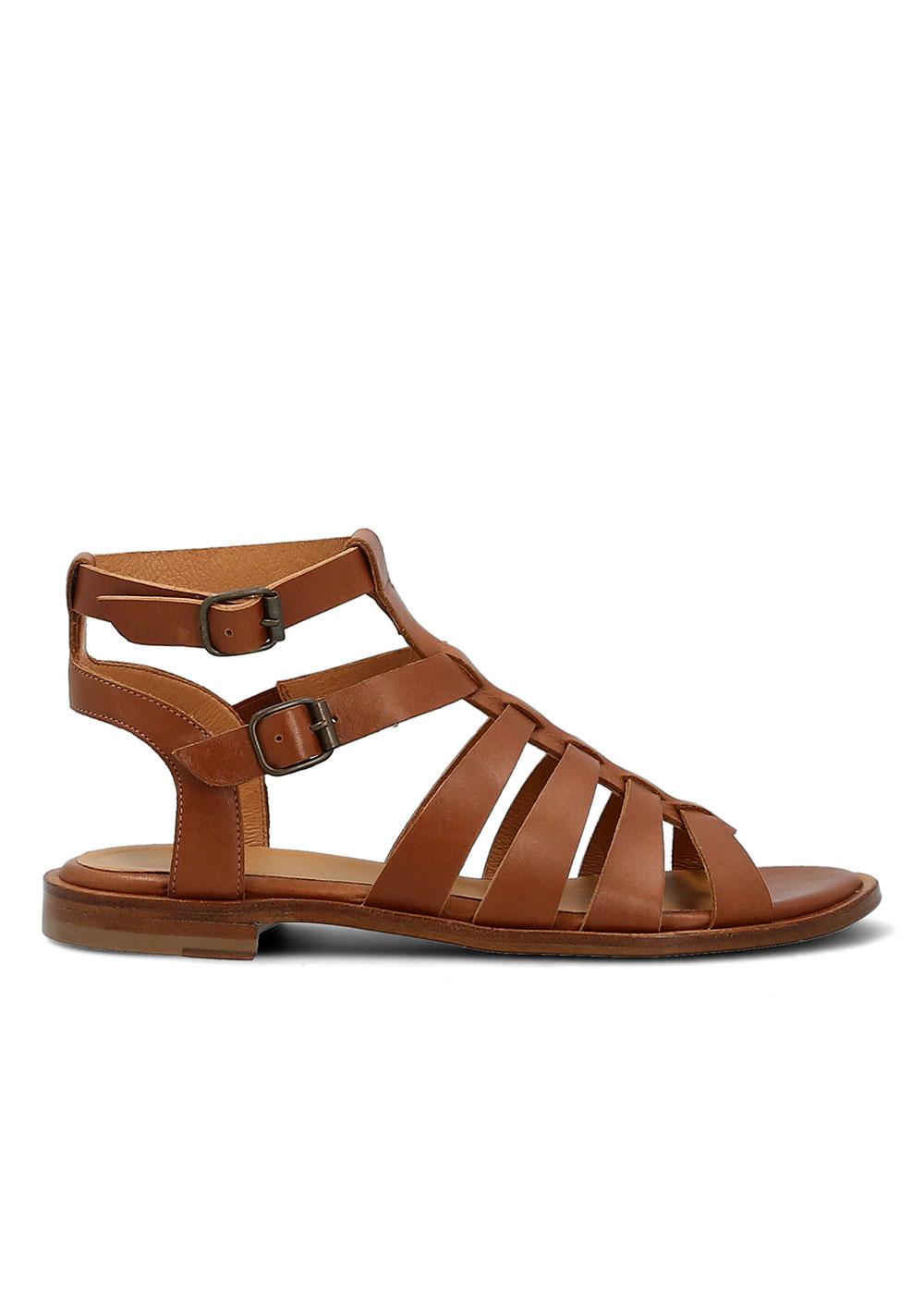 Colisee Paris SANDALE SPARTIATE ANTOINETTE CUIR CAMEL Manfield