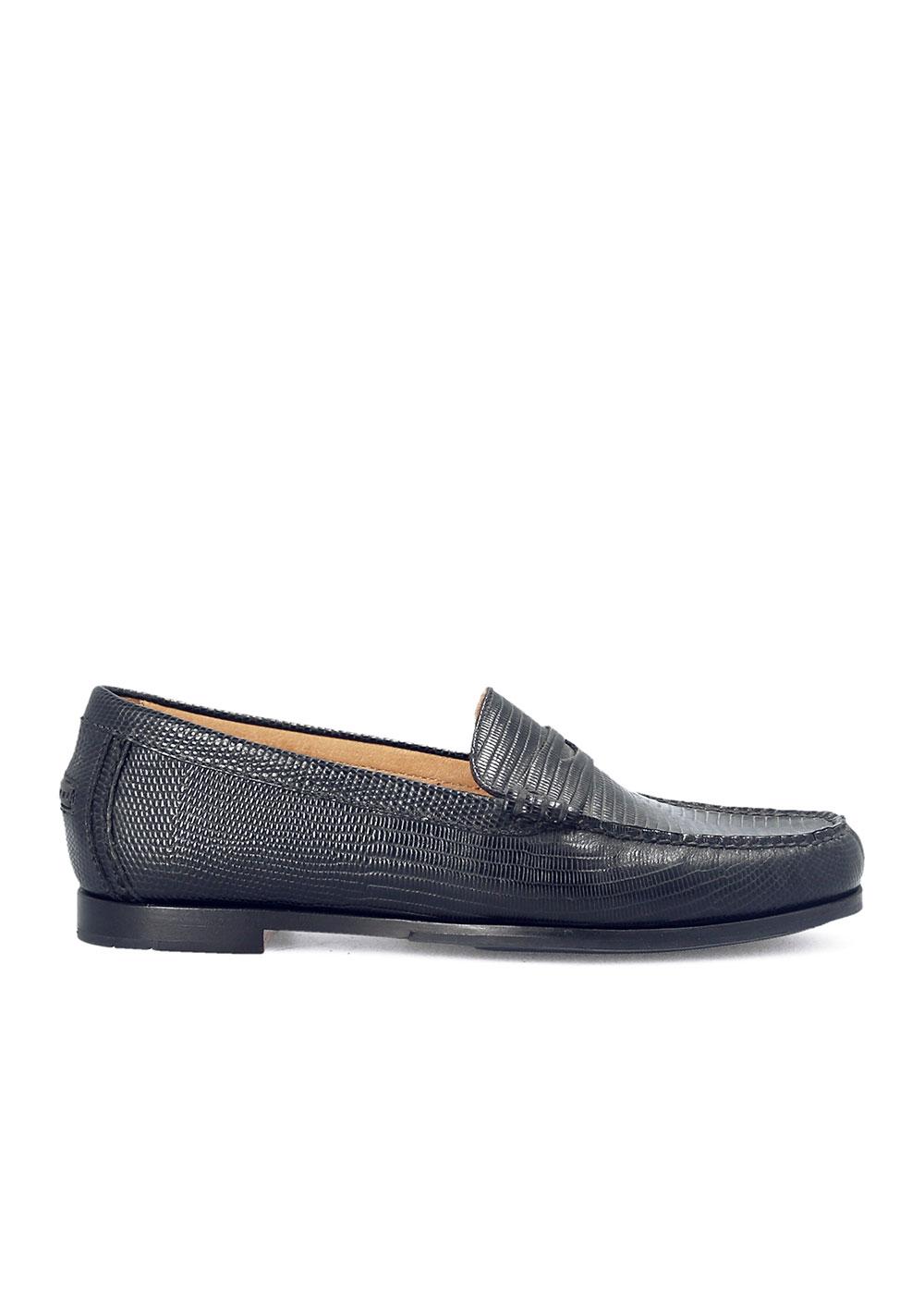 Fairmount MOCASSIN W LIZARD CUIR NOIR Manfield