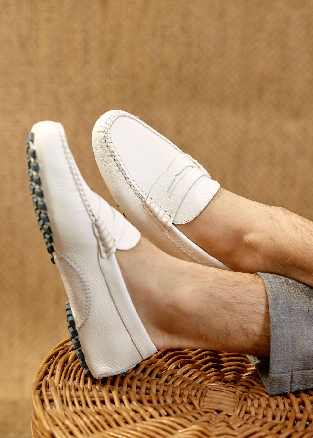 Fairmount MOCASSIN DRIVER CUIR BLANC Manfield - Main Image