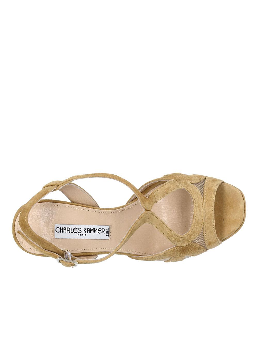 Charles Kammer SANDALE PLATEAU VIENNE VELOURS BEIGE Manfield