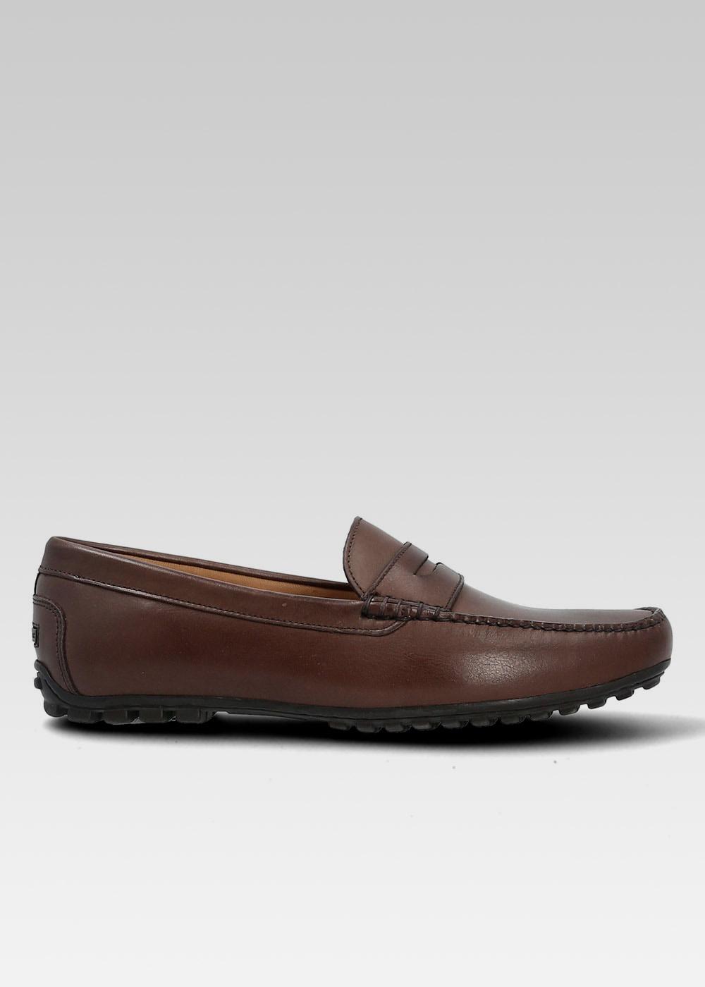 Mocassins Homme Manfield Pointure 41,5 - Cuir Daim Marron, Style Décontracté à Enfiler - Occasion
