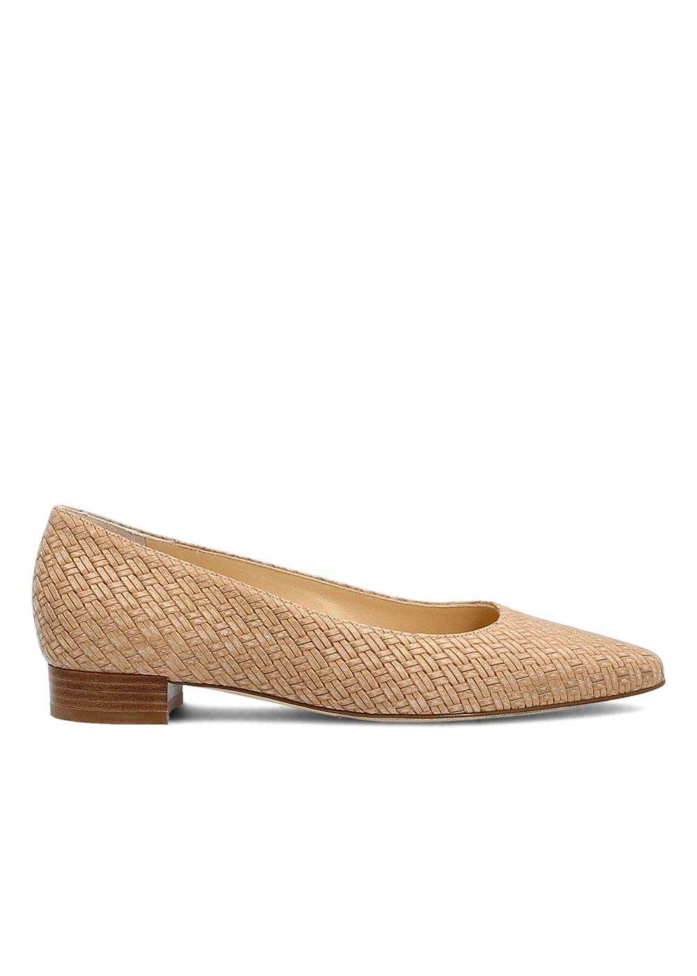 Manfield ESCARPIN VIENNE CUIR TRESSE BEIGE Manfield
