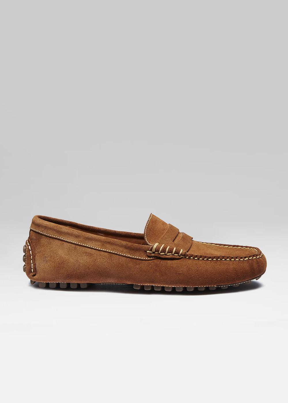 Fairmount MOCASSIN BUCK DRIVER VELOURS MARRON Manfield