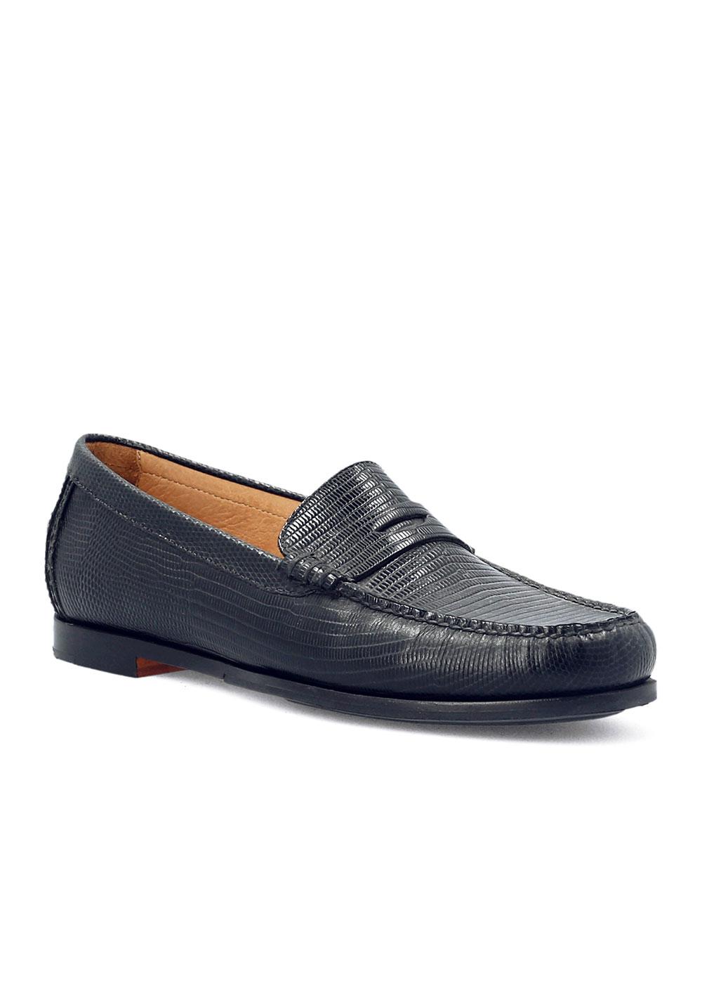 Fairmount MOCASSIN W LIZARD CUIR NOIR Manfield