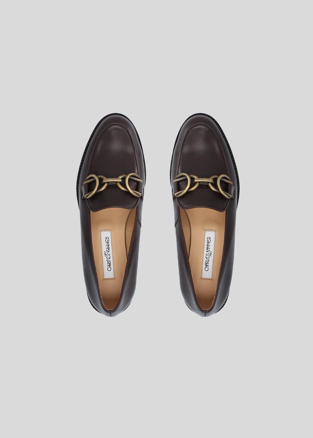 Charles Kammer MOCASSIN VERDEAU CUIR MARRON Manfield