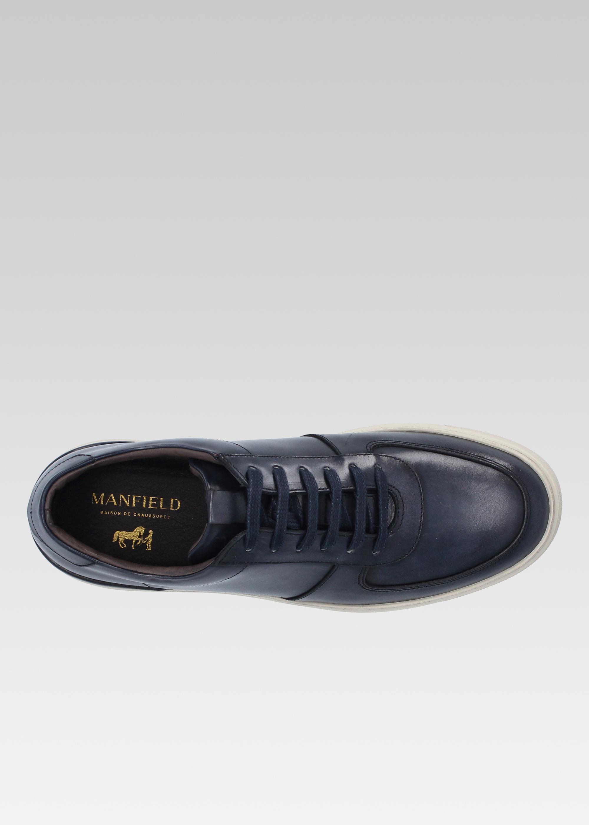 Manfield SNEAKERS SABATO CUIR BLEU Manfield