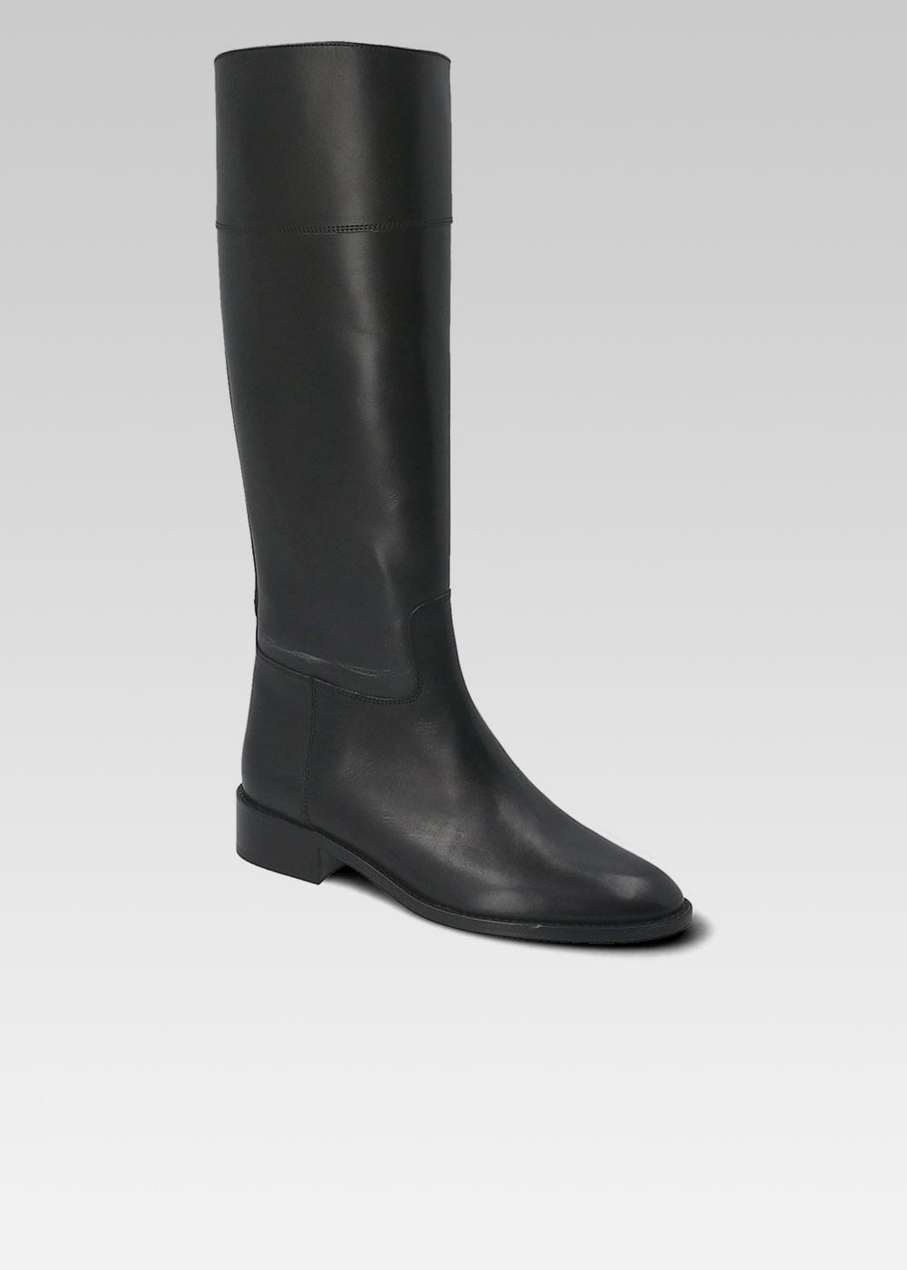 Boots d'équitation en cuir à Zip avant Natural - Marrons - Sellerie L