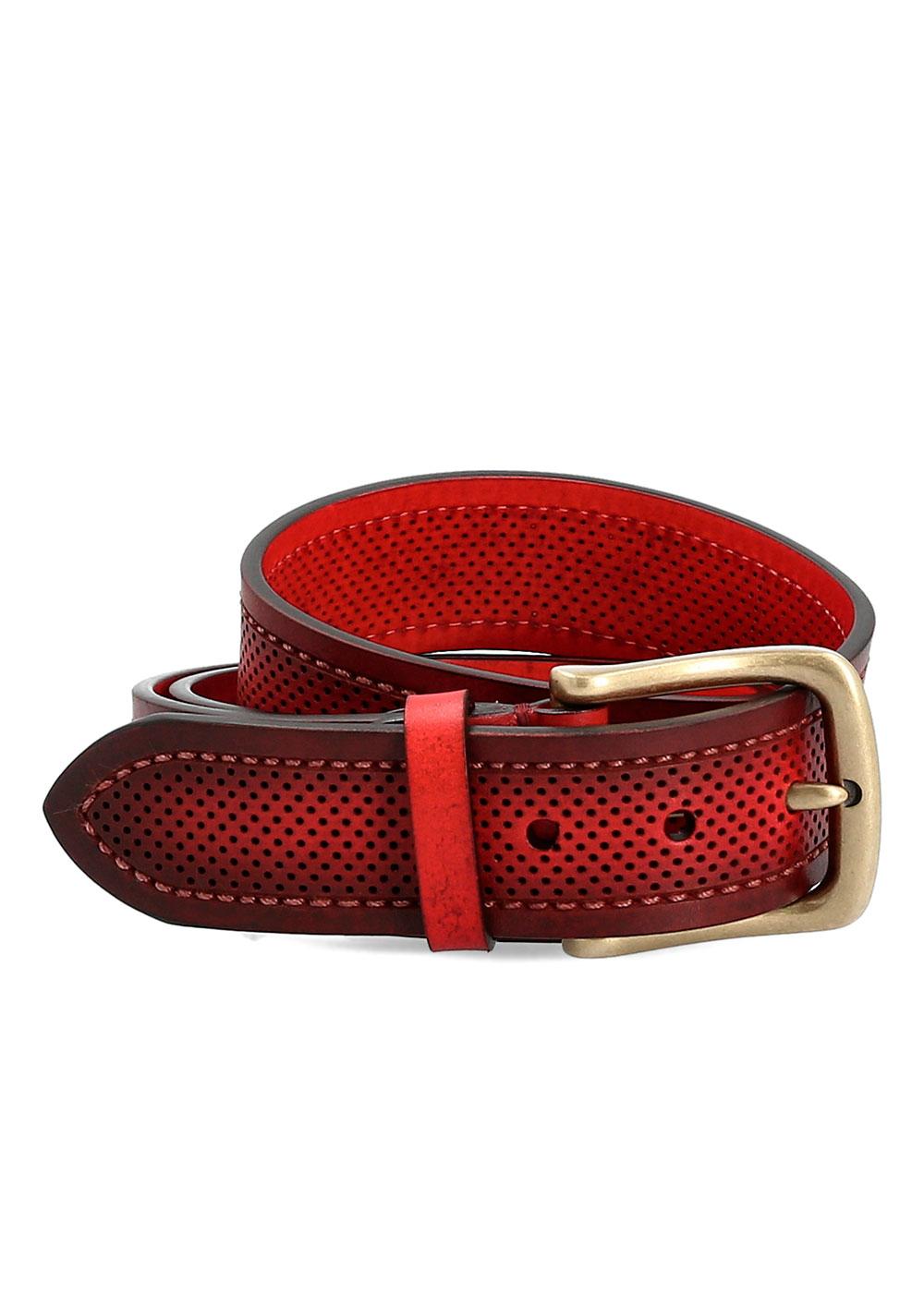 Fairmount CEINTURE OAKWOOD CUIR MINI PERFOS ROUGE Manfield
