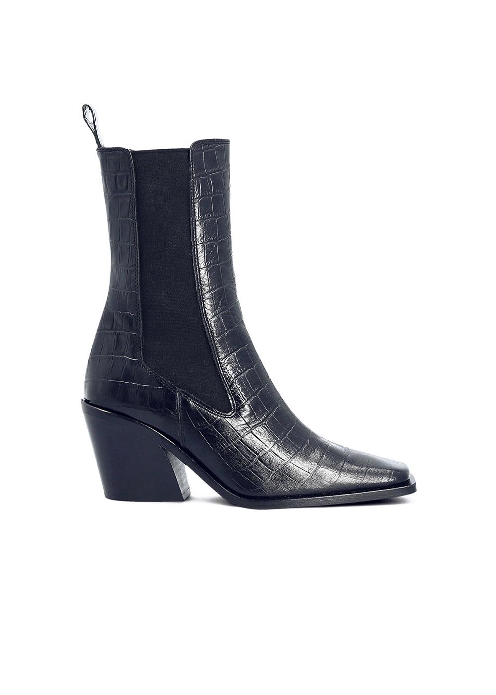 Colisee Paris SANTIAG CARREE CROCO NOIR Manfield