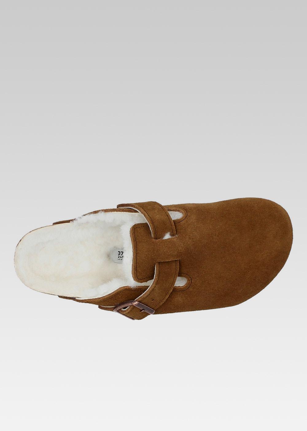 Birkenstock SABOT BOSTON MOUTON CAMEL Manfield