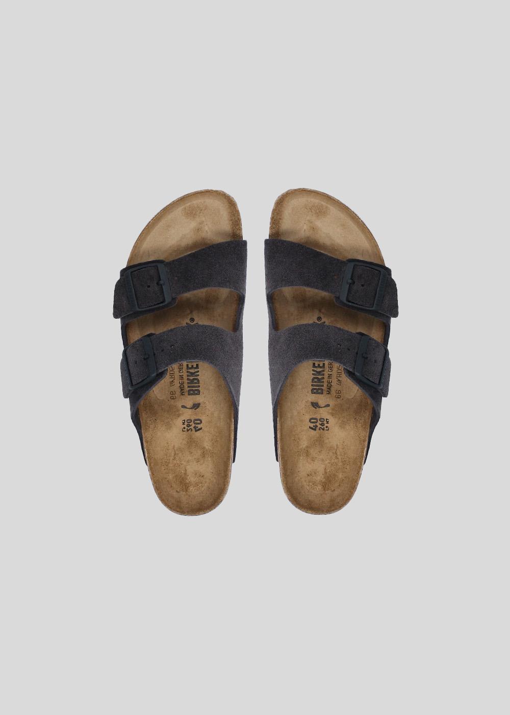 Grey Birkenstock Arizona Femme Suede Arizona Soft Footbed Suede