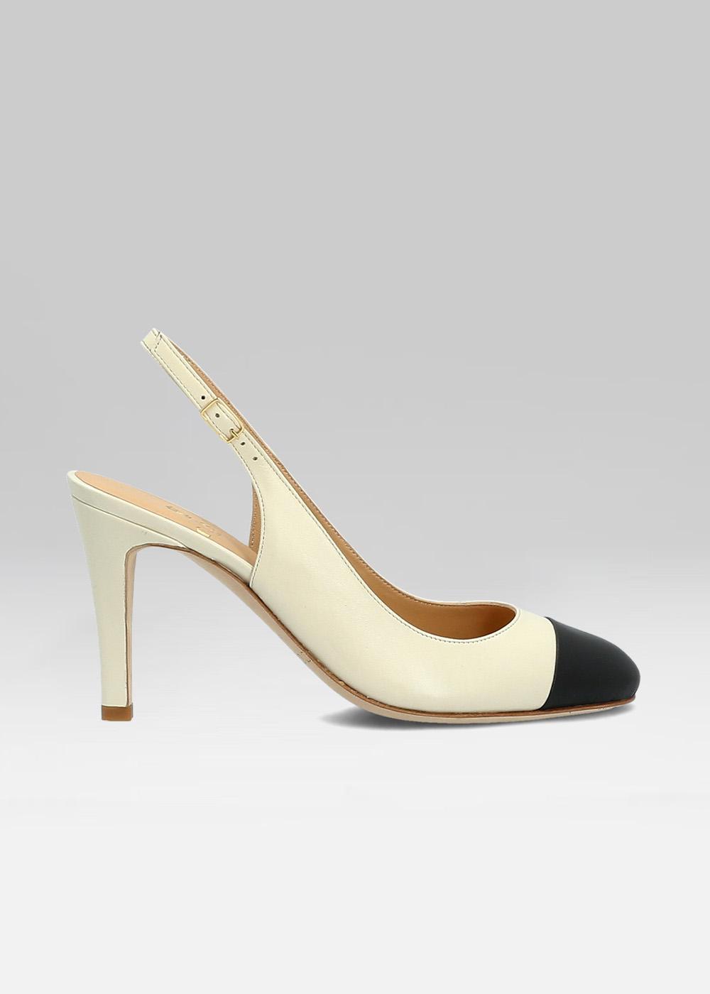 Slingback Escarpin Beige Cuir Escarpin Slingback Delphie Beige