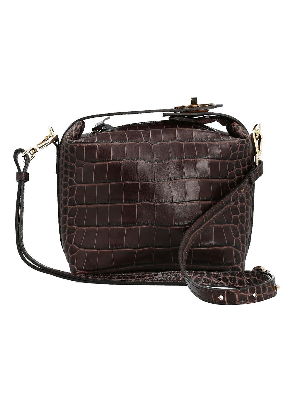 Fairmount MINI SAC FERMOIR WILLIS CROCO MARRON Manfield