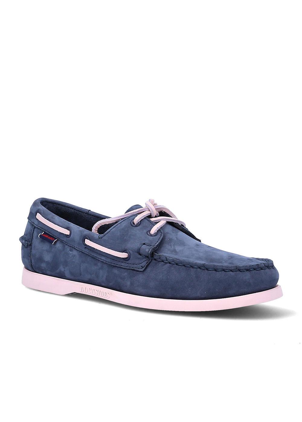 Sebago DOCKSIDE PORTLAND NUBUCK BLUE NAVY BABY PINK Manfield